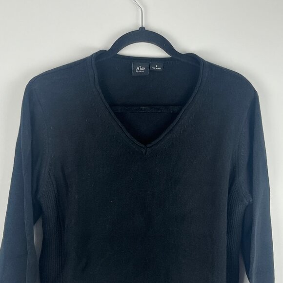 NVO Sport by Lanctot Sweater Size L Long Sleeve V Neck 94% Cotton 1% Spandex - Picture 2 of 9